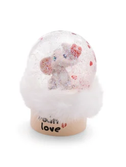 Schüttelkugel Love Elefant hellgrau